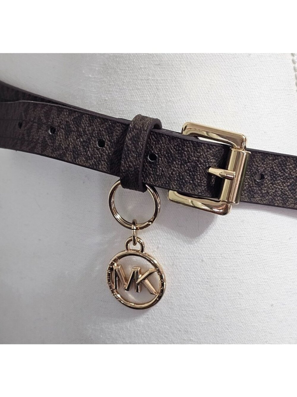 Michael Kors Women's Brown Beige Signature Logo Waist Pack Belt Bag Sz S/M 3303 - Picture 10 of 15
